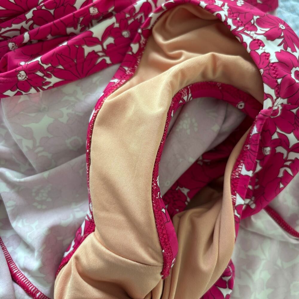 JCrew Swim Dress Festival Pink Floral Size 4 EUC Barbie Preppy Vacation Cruise - Picture 7 of 8